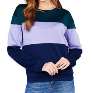 ACTIVE USA Block pattern round neck sweater
